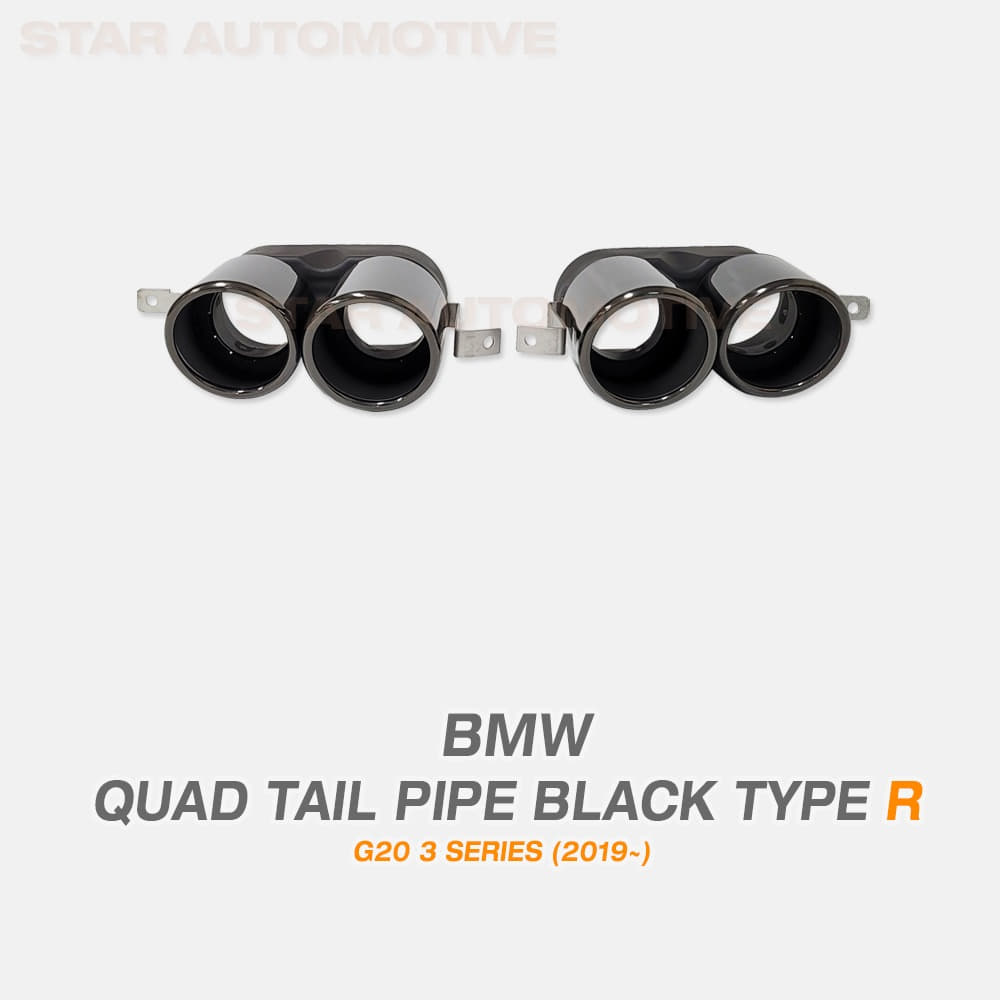 BMW G20 3시리즈 M 스포츠 ROCK 머플러팁 L+R 블랙