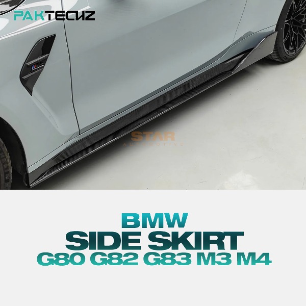 PAKTECHZ BMW G80 G82 G83 M3 M4 사이드 스컷 드라이 카본