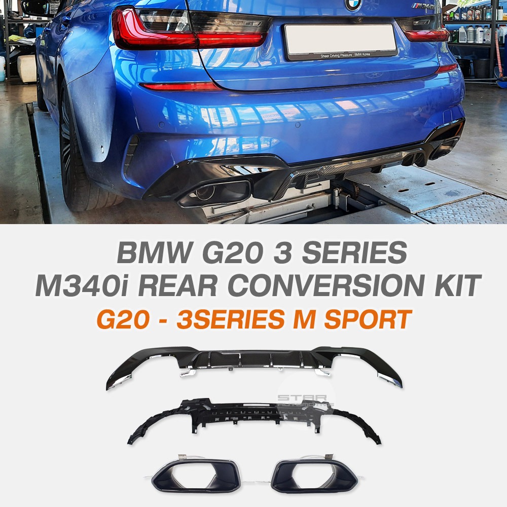 BMW G20 3시리즈 M 340i 컨버전킷 유광 블랙 블랙팁