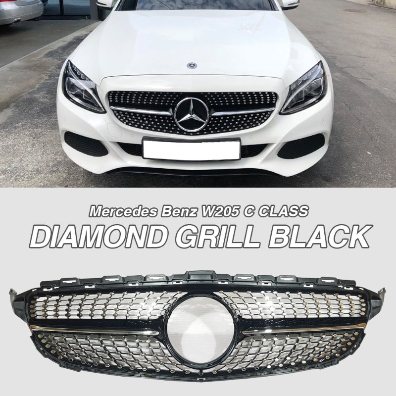 벤츠 W205 C클래스 AMG 다이아몬드 스타 그릴 블랙