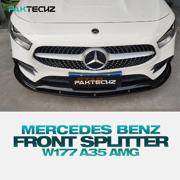 PAKTECHZ MERCEDES BENZ 벤츠 W177 A35 AMG AMG라인 프론트 스플리터 드라이 카본